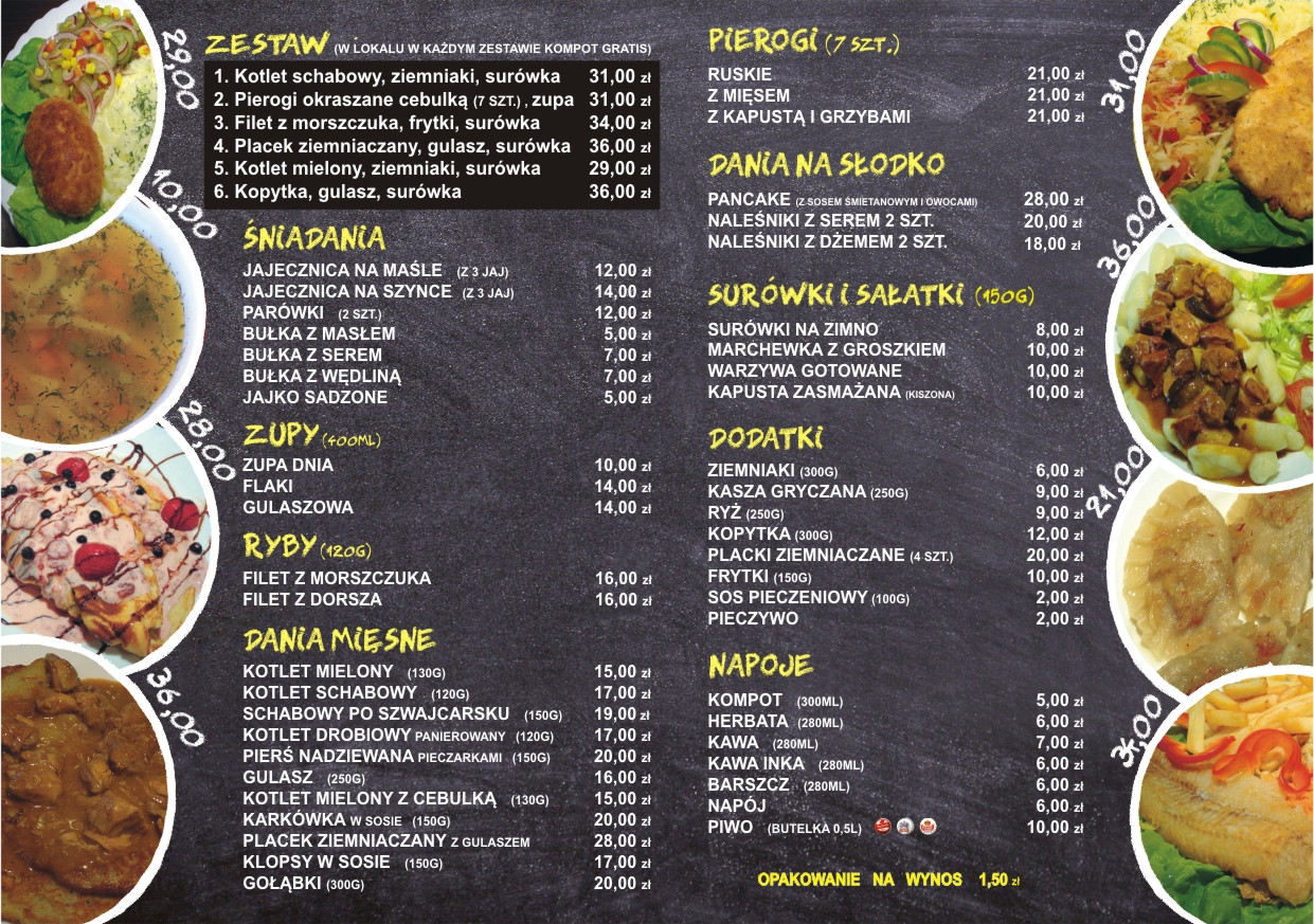 BAR Kopytko - menu